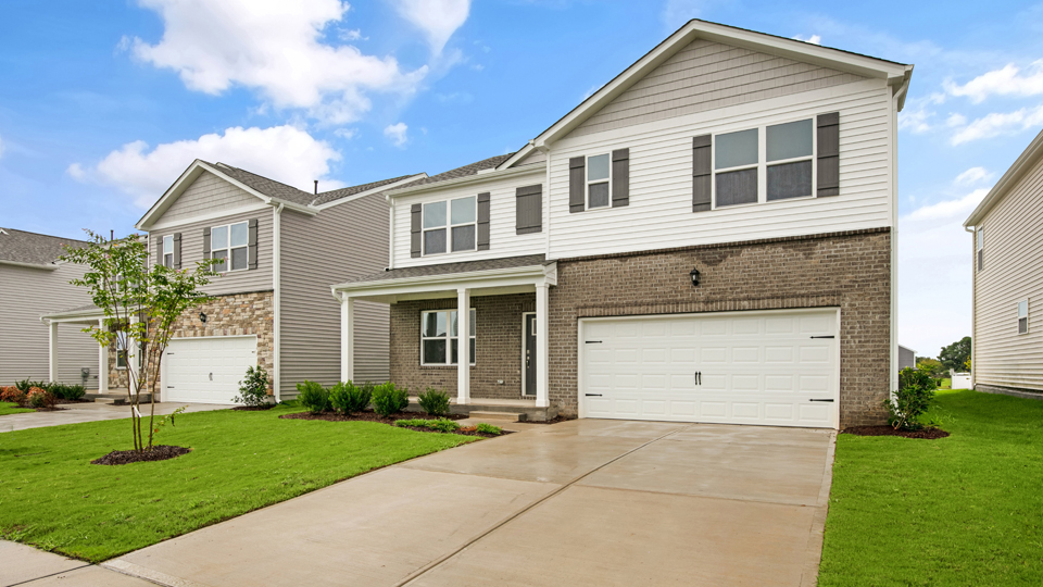 front exterior of Hayden with 2 car garage