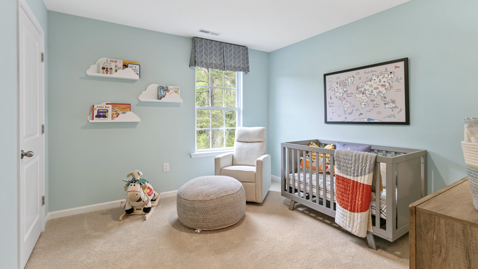Bedroom with carpet flooring