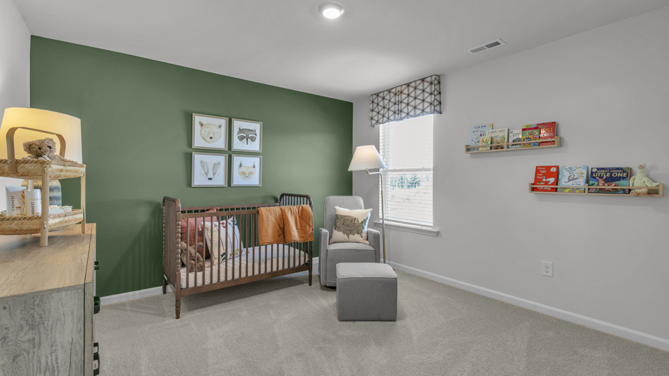 Bedroom with carpet flooring