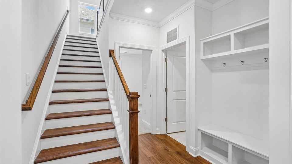 stairs and mud room