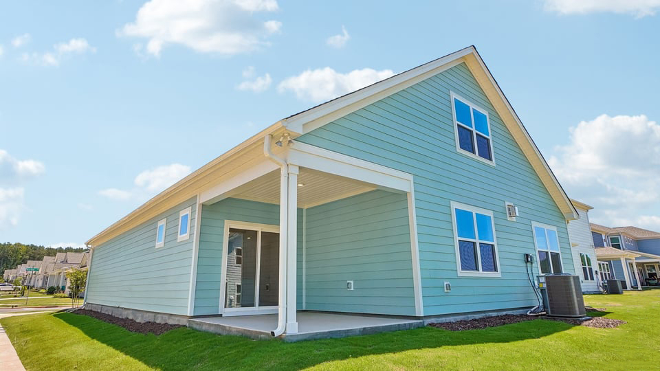 back exterior with covered patio
