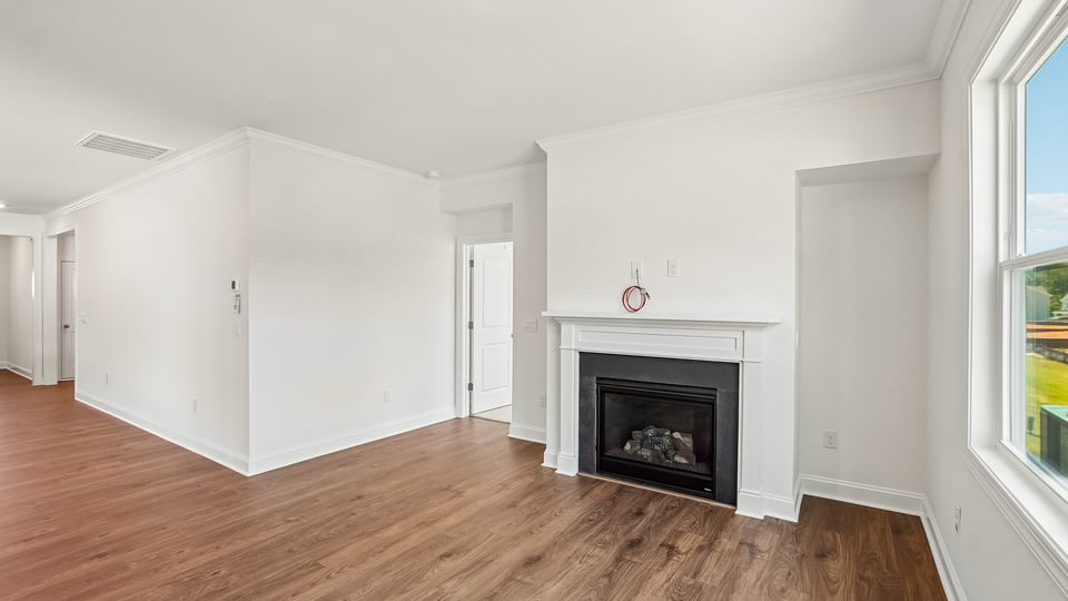 living room with fireplace