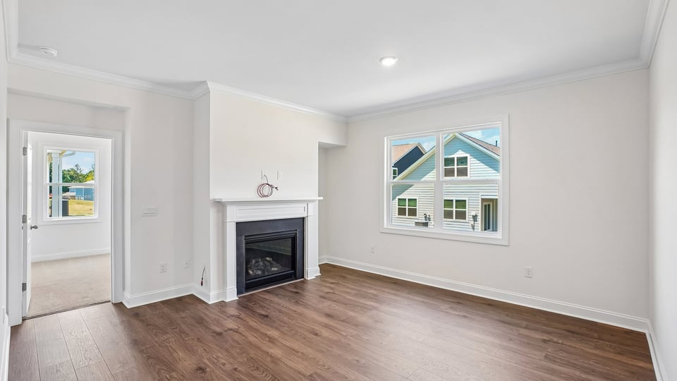 living room with fireplace