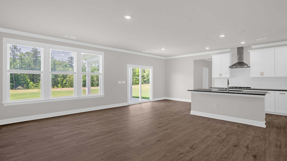 FAMILY ROOM, BREAKFAST AREA, AND KITCHEN