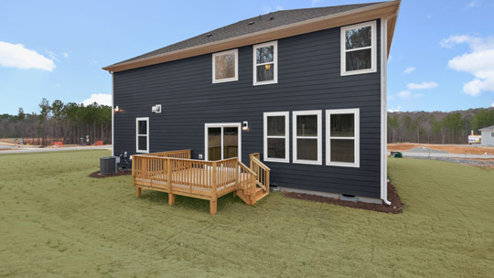 backyard with wood deck