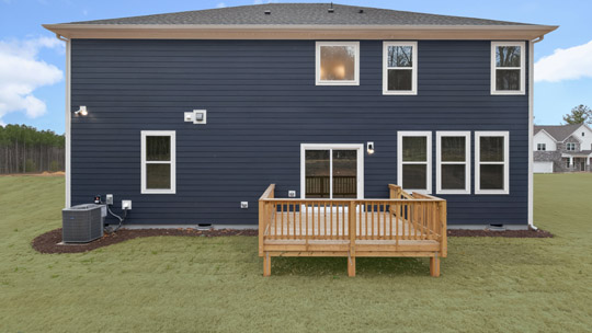 back exterior of tillery with deck
