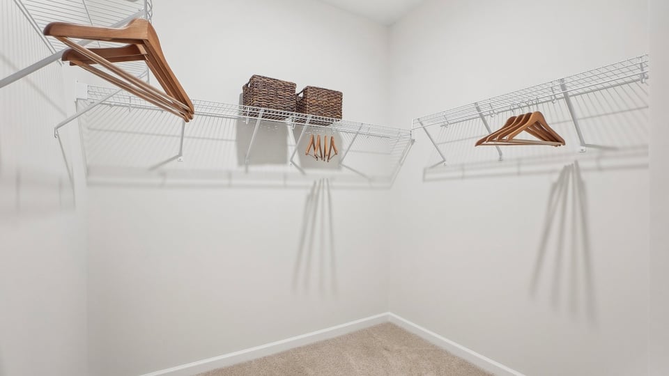 Closet with wire shelving