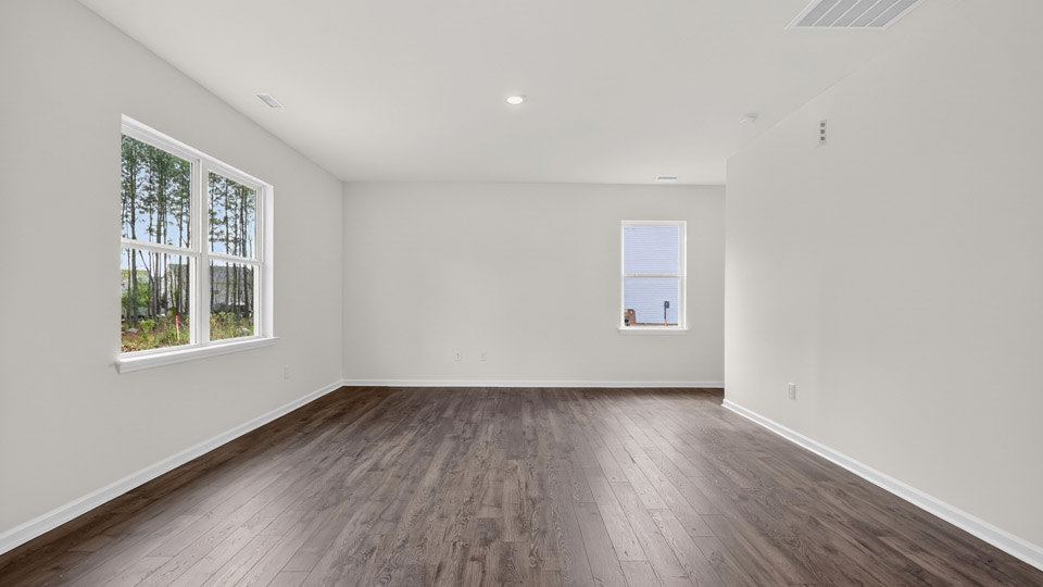 Open-concept living room and dining area