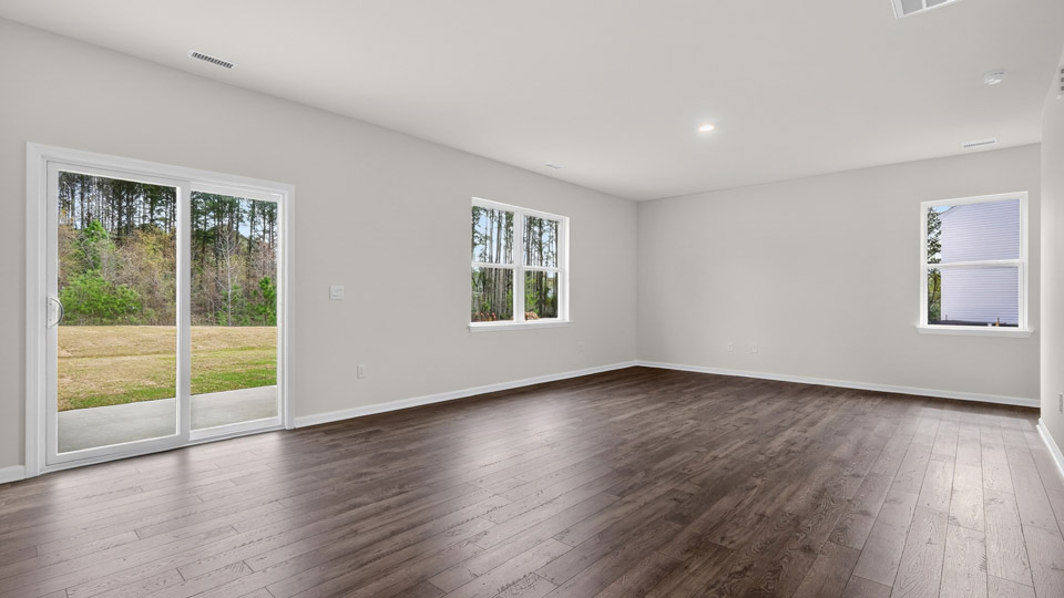 Open-concept living room and dining area