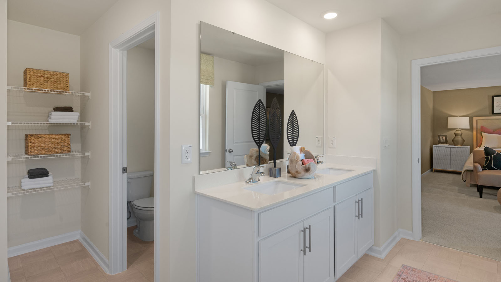 Primary bathroom with quartz counters