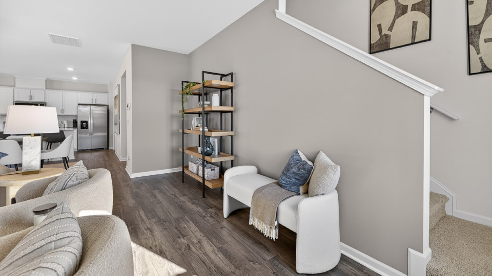 stairway into living room