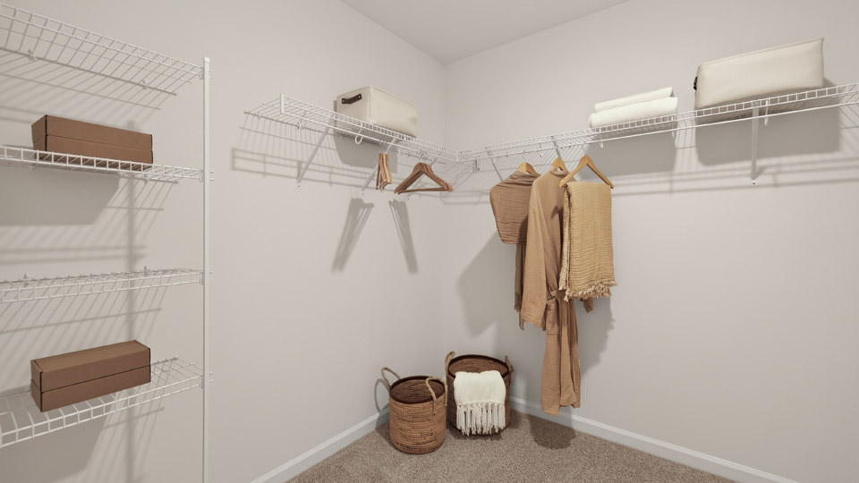 walk in closet with wire shelving