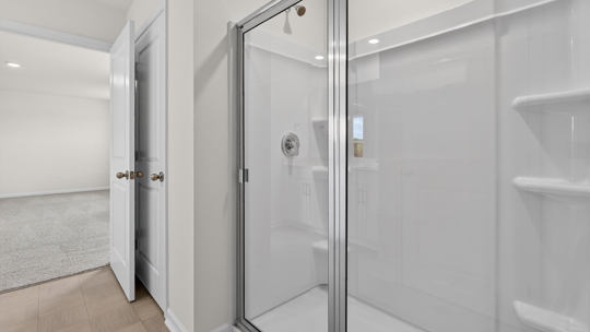 bathroom with walkin glass door shower