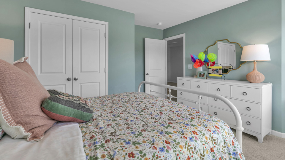 Bedroom with carpet flooring