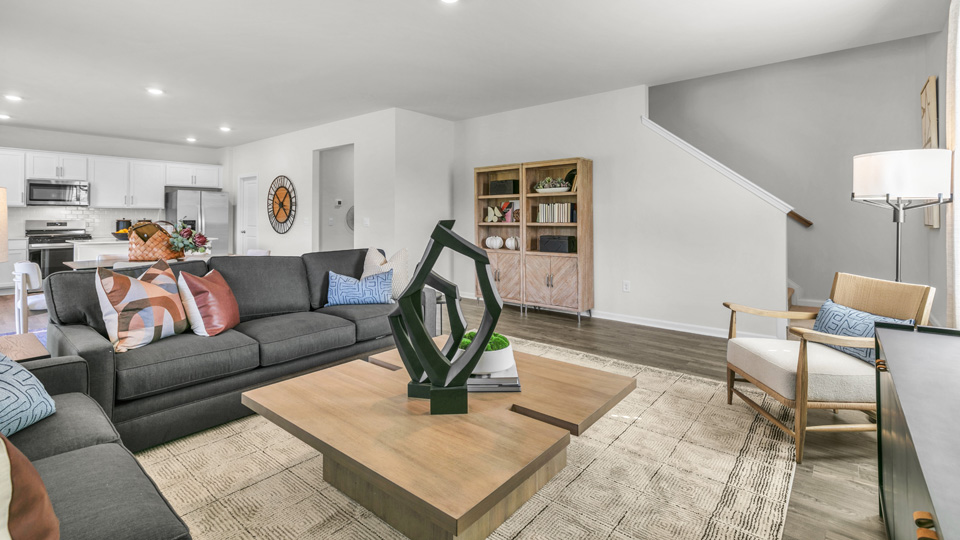 living room with carpet flooring