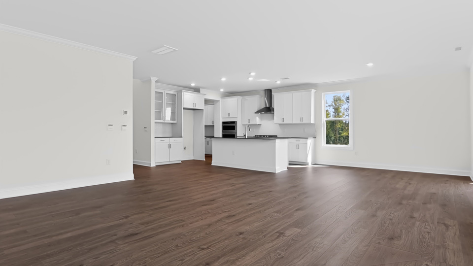 kitchen overlooking living room