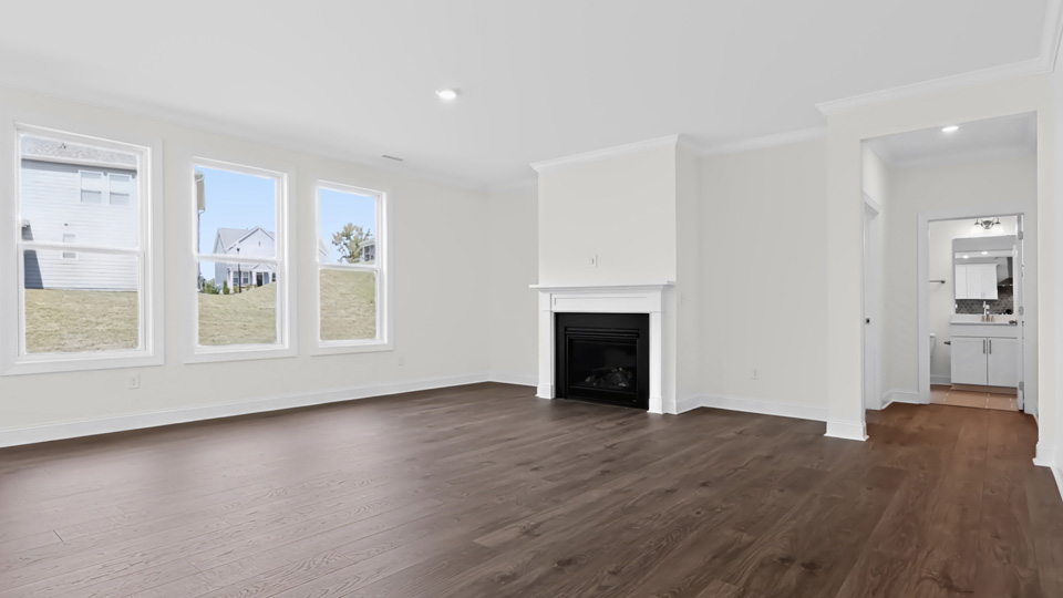 living room with fireplace