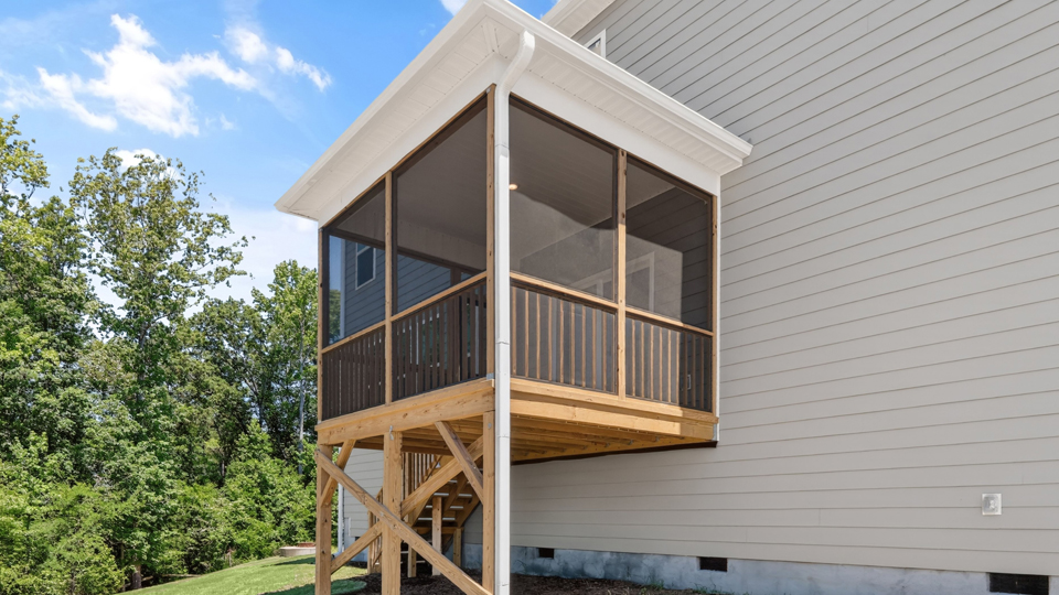 covered screened back deck