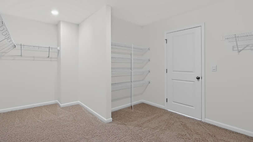 walkin shower with wire shelving