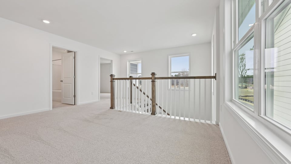 loft area with carpet flooring