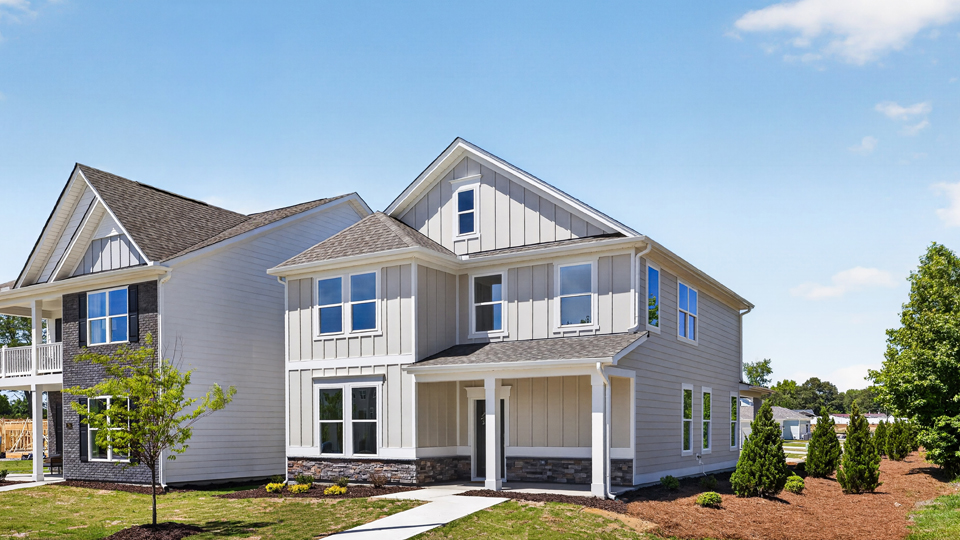 Alec B3 Elevation, Front exterior with rear load garage