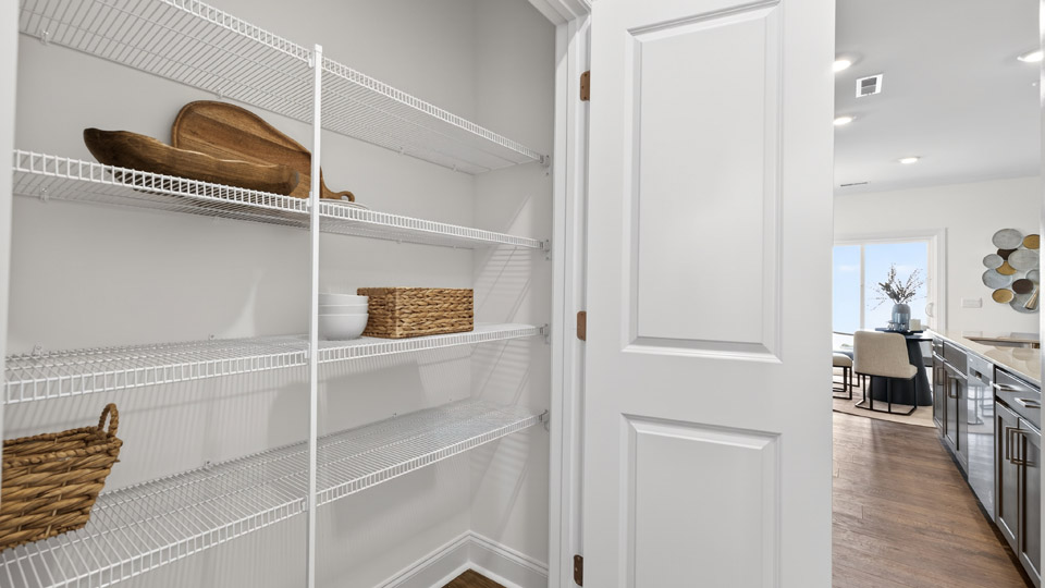 pantry with wire shelving
