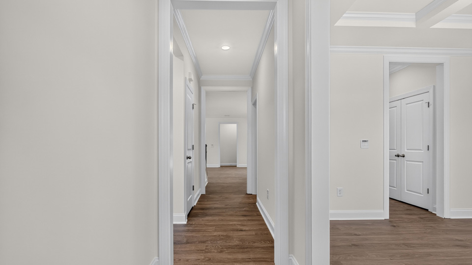 foyer entryway with revwood flooring