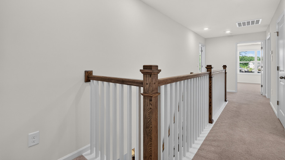 top of stairs with open railing