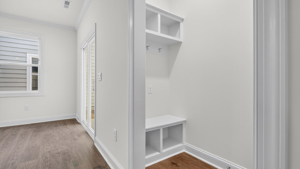 Entry to garage with storage area