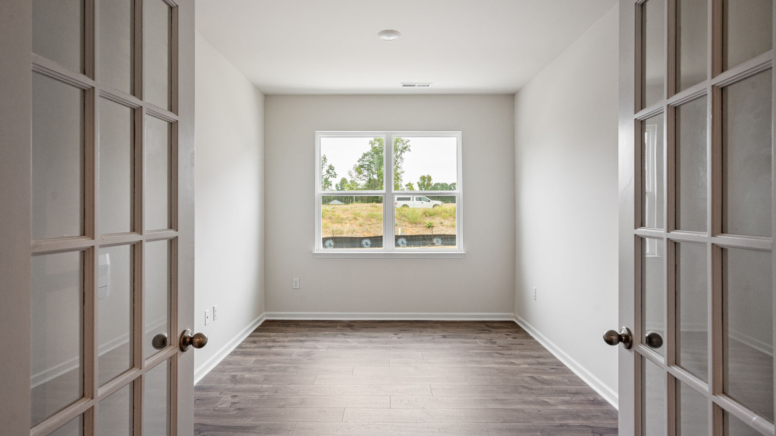 Flex room with french doors