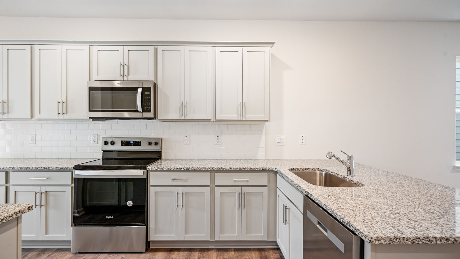 Kitchen with grey cabinets