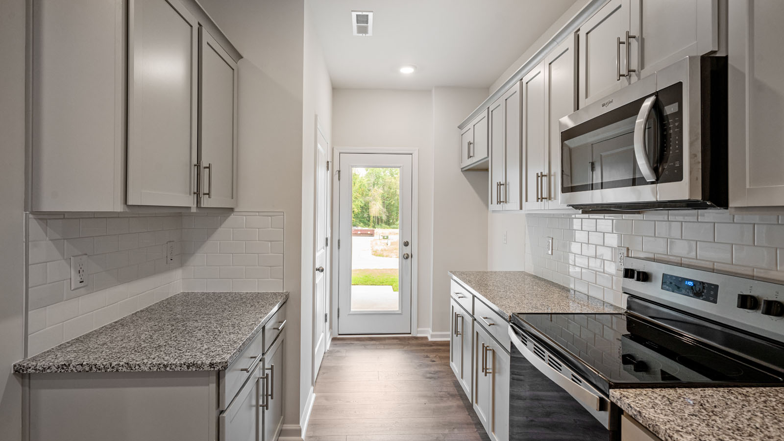Kitchen with grey cabinets