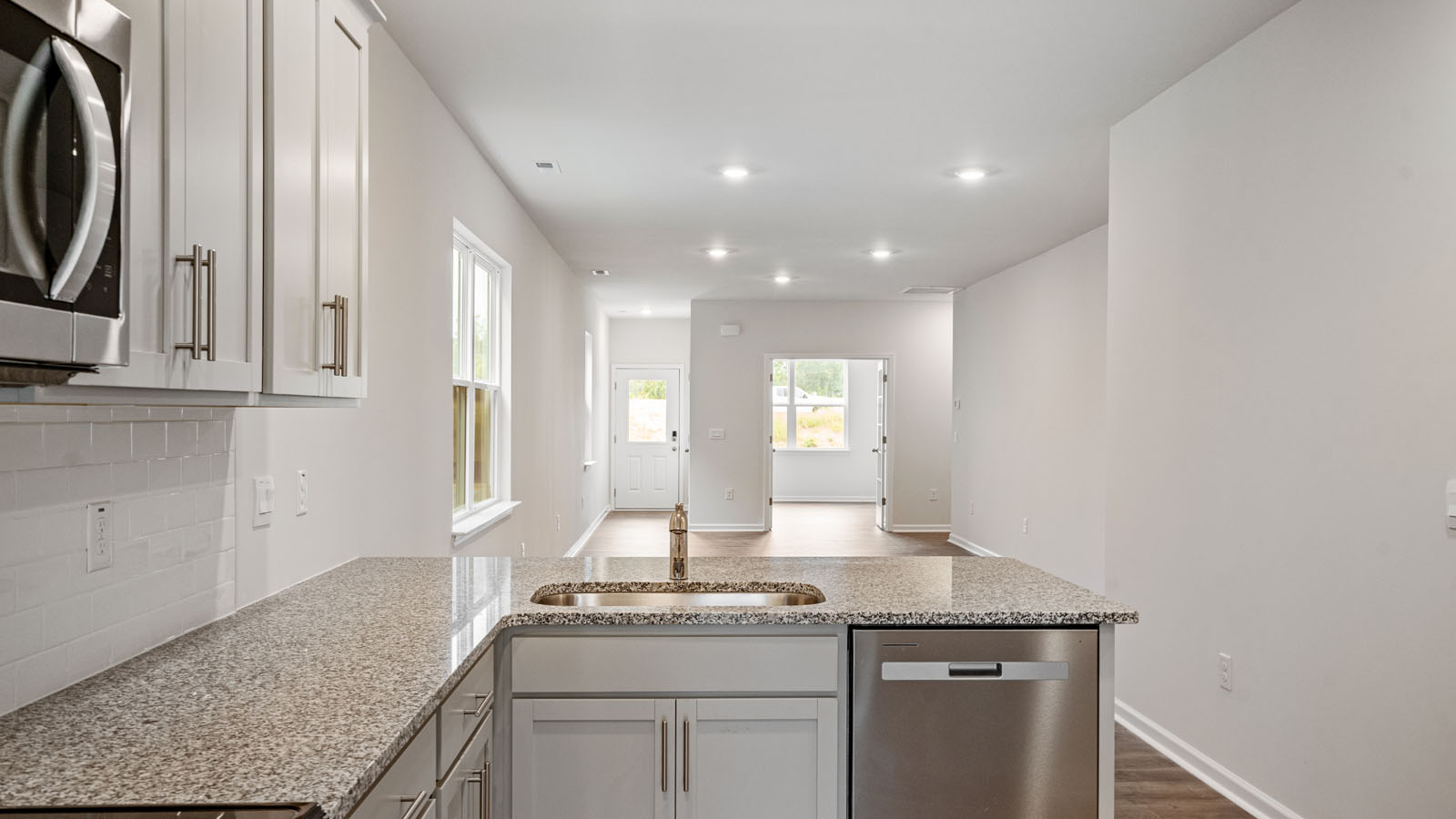 Kitchen with grey cabinets