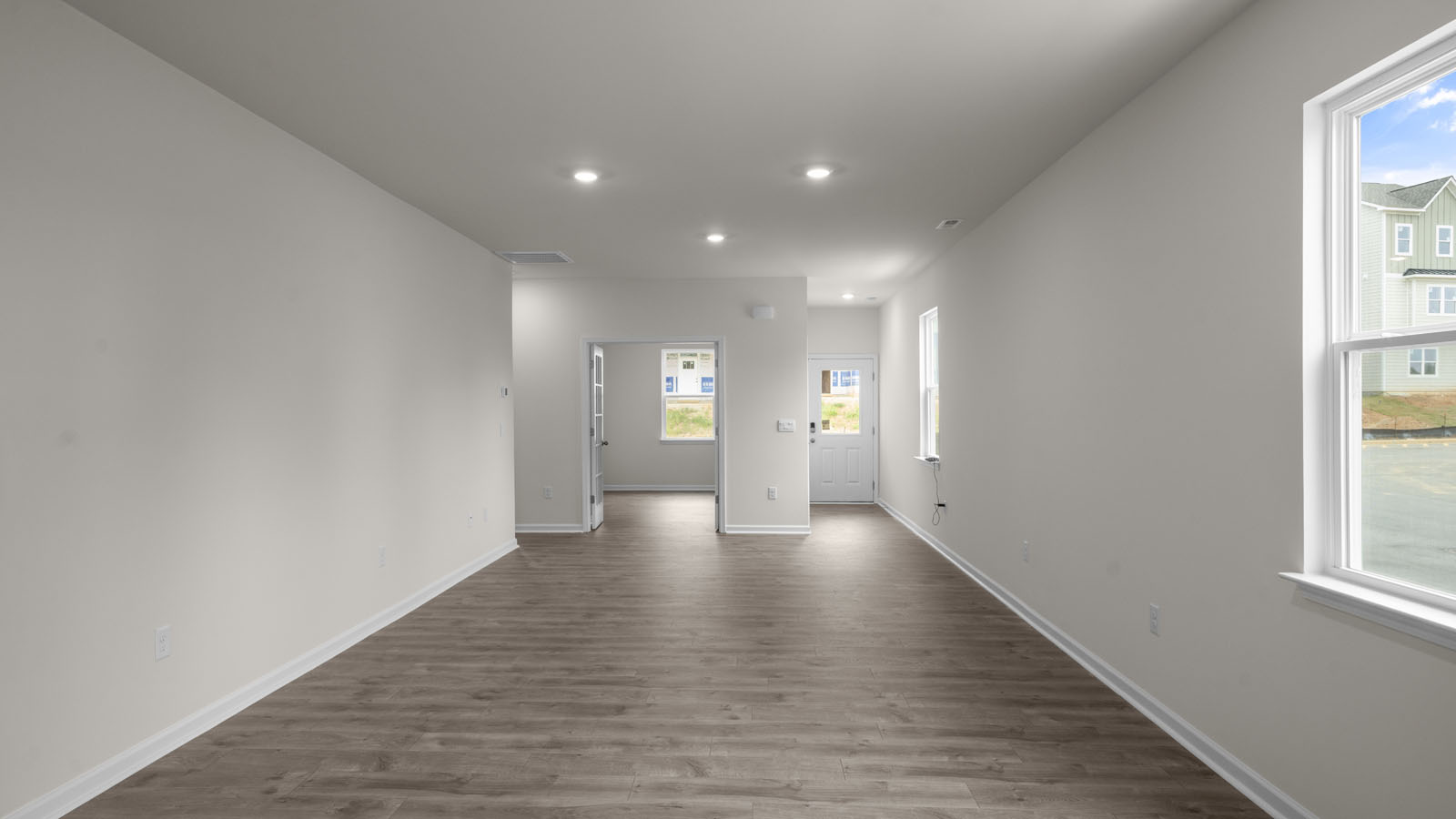 Living area with revwood flooring