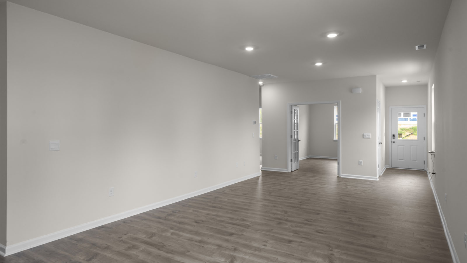 Living area with revwood flooring