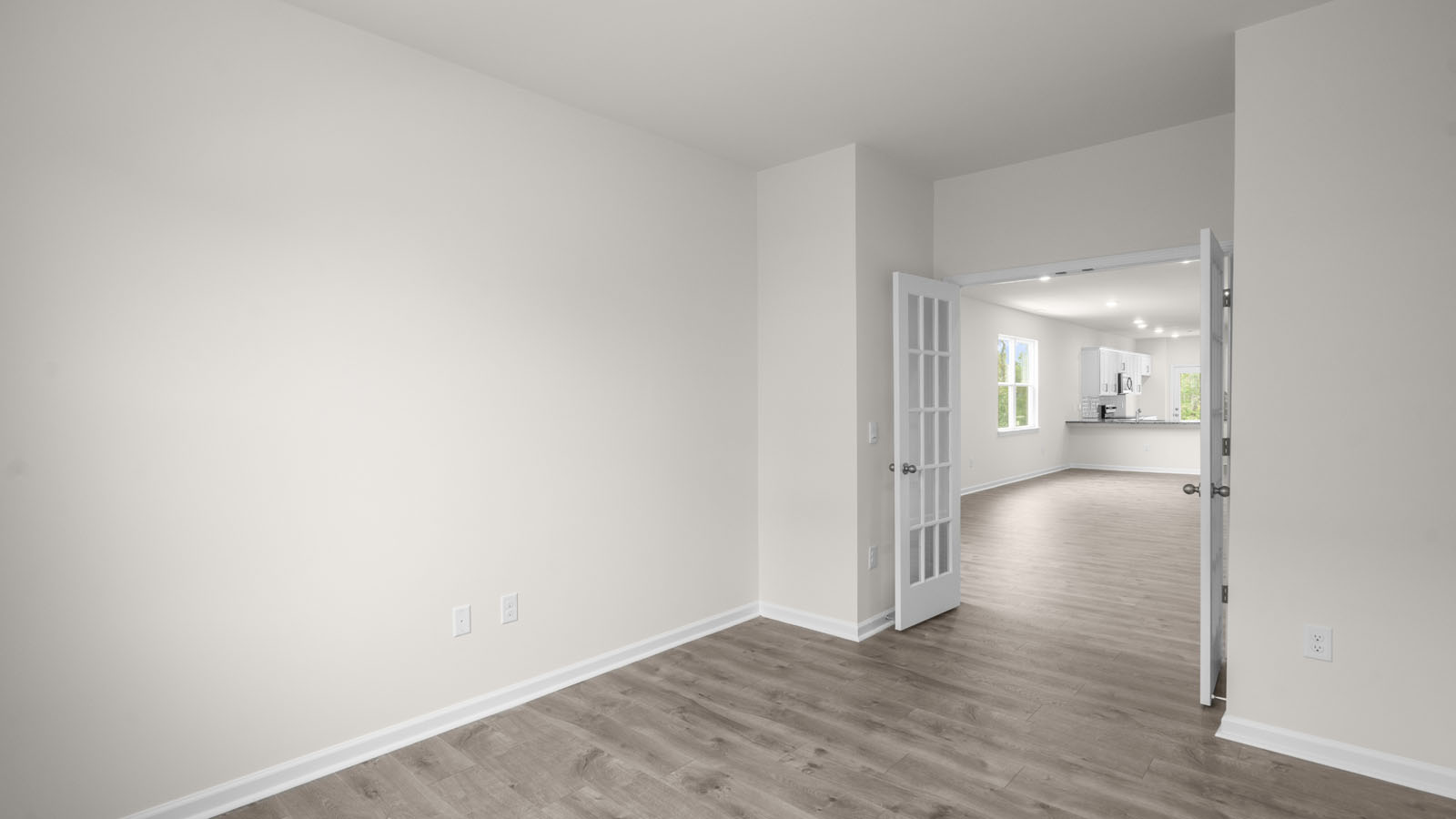 Living area with revwood flooring