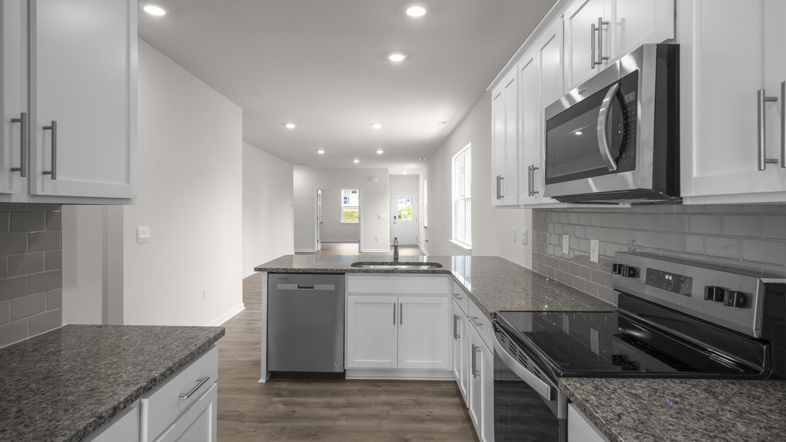 Kitchen with white cabinets