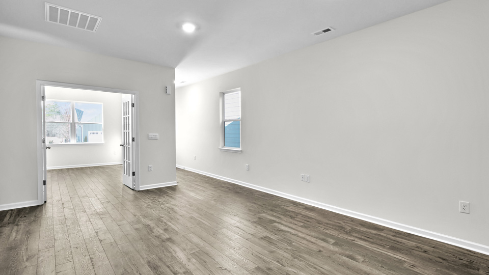 Living area with revwood flooring