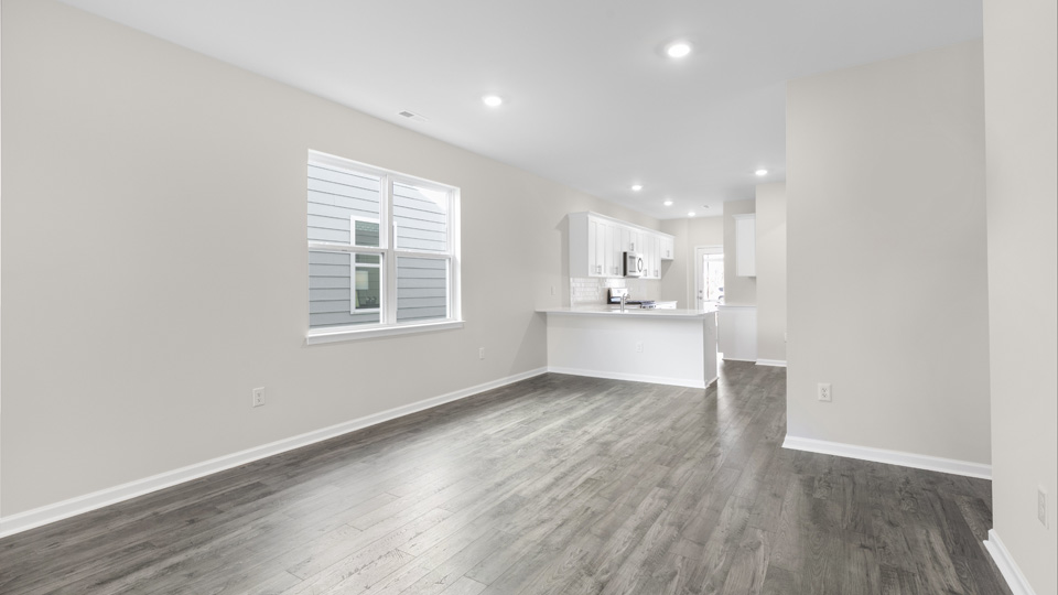 Living area with revwood flooring