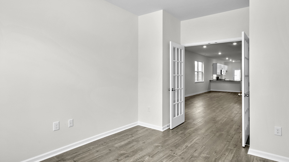 Living area with revwood flooring
