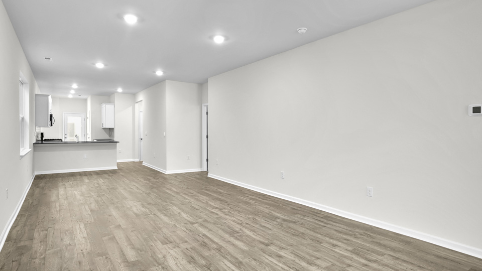 Living area with revwood flooring