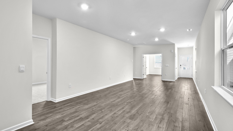 Living area with revwood flooring