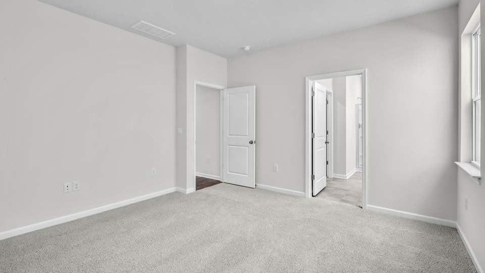 Bedroom with carpet