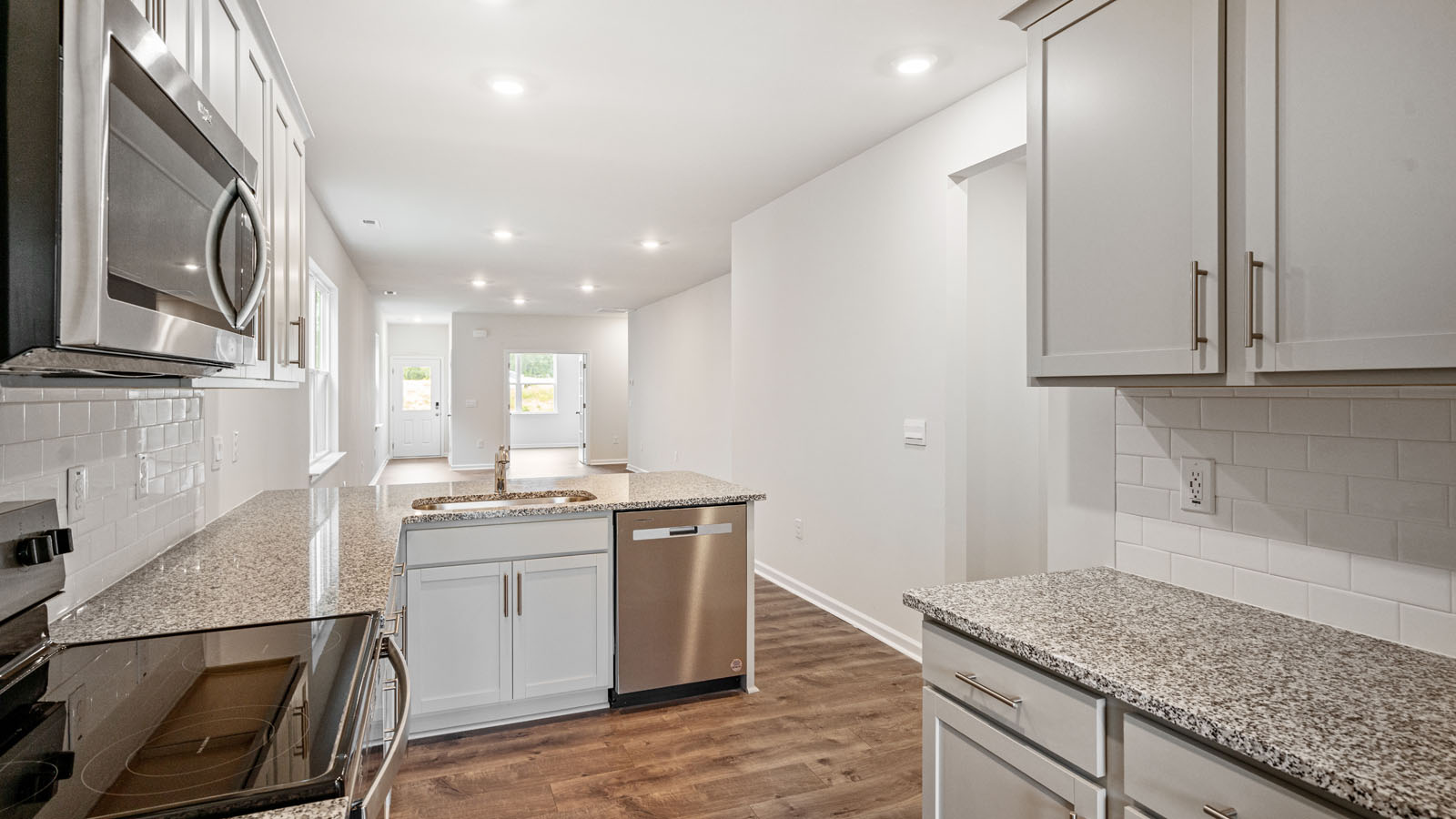 Kitchen with grey cabinets