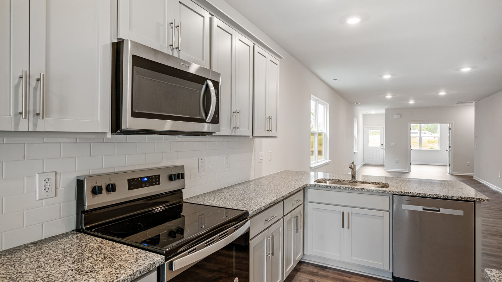 Kitchen with grey cabinets