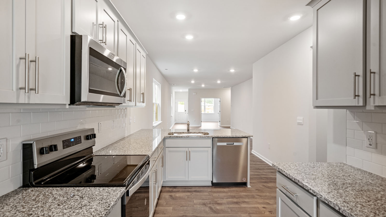 Kitchen with grey cabinets