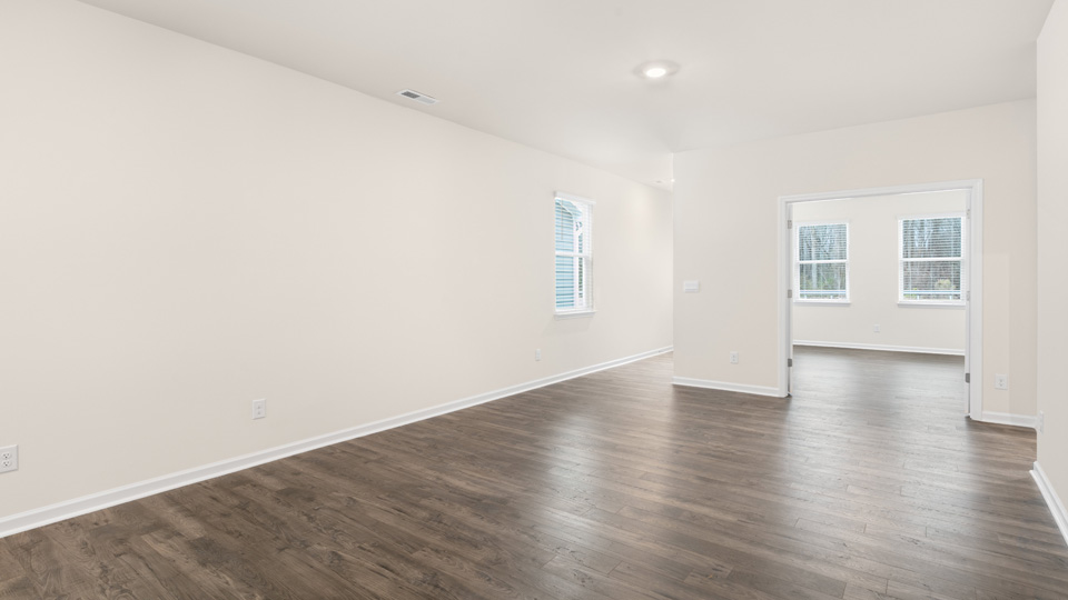 Living area with revwood flooring