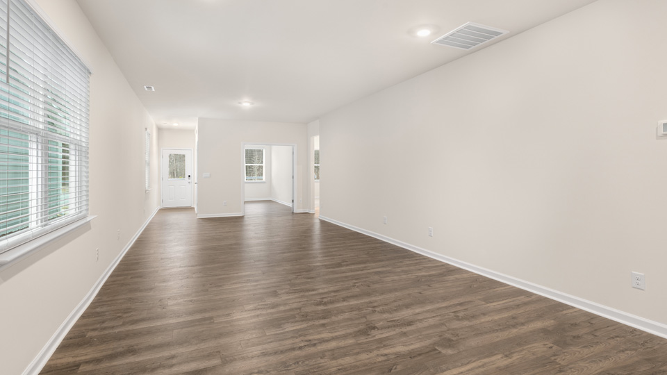 Living area with revwood flooring
