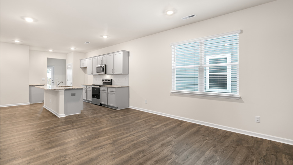 Living area with revwood flooring