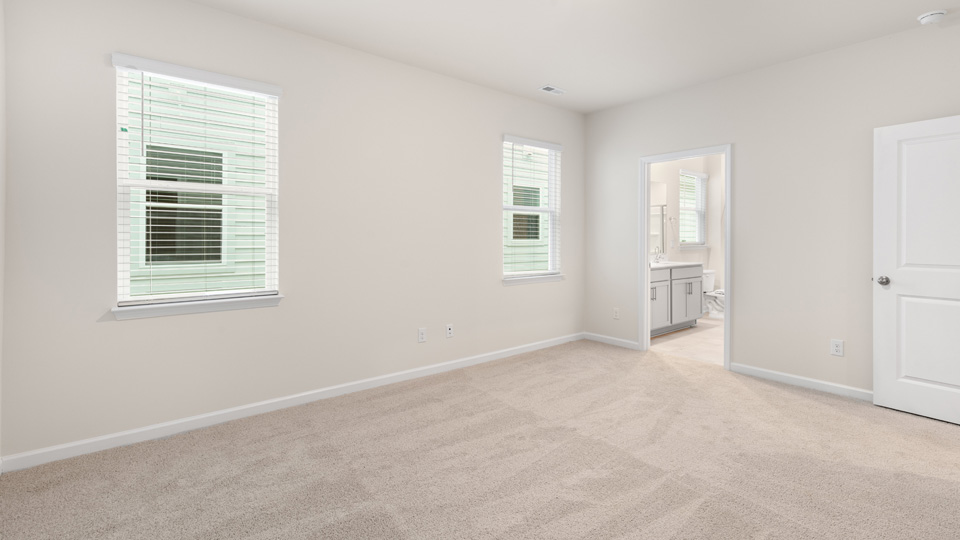 Bedroom with carpet flooring